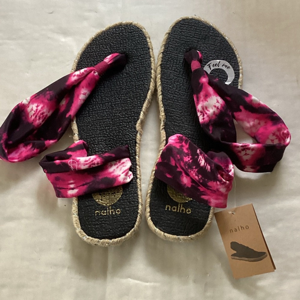 Nalho Pink and Black Women's Sandals